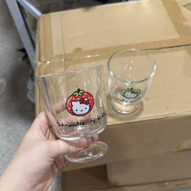 代发水果猫咪高脚杯家用高颜值果汁牛奶咖啡杯可爱女耐高温水杯子|undefined