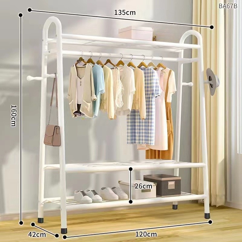 135CM 흰색 극 높이 3겹 + 양면 후크