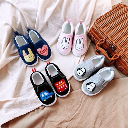 Island country winter style Xijia cartoon children's baby cotton shoes plus velvet warm toddler shoes boys and girls shoes thin cotton shoes