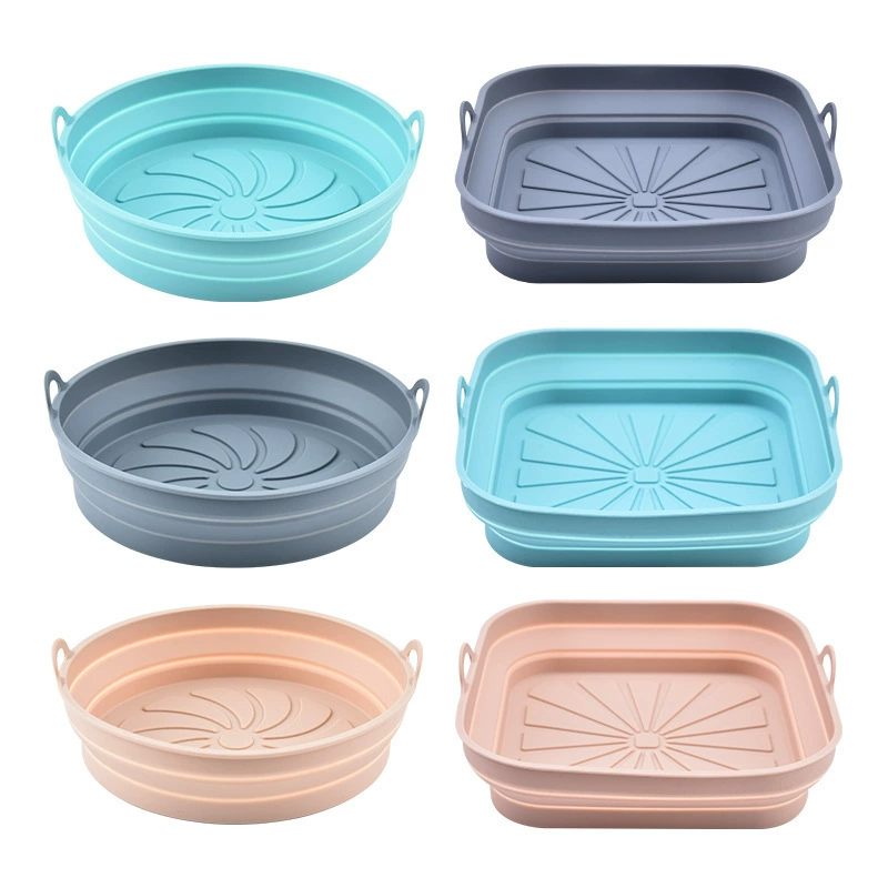 New folding silicone air fried pan baking disk home creative circular microwave oven boiling boiling tool