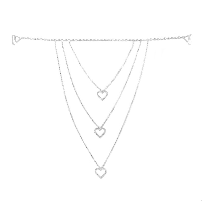 Europa y los Estados Unidos multicapa brillante taladro chaîne de hombros accesorios de vestido de boda moda sexy colgante de gota de agua temperamento cadena de cuerpo