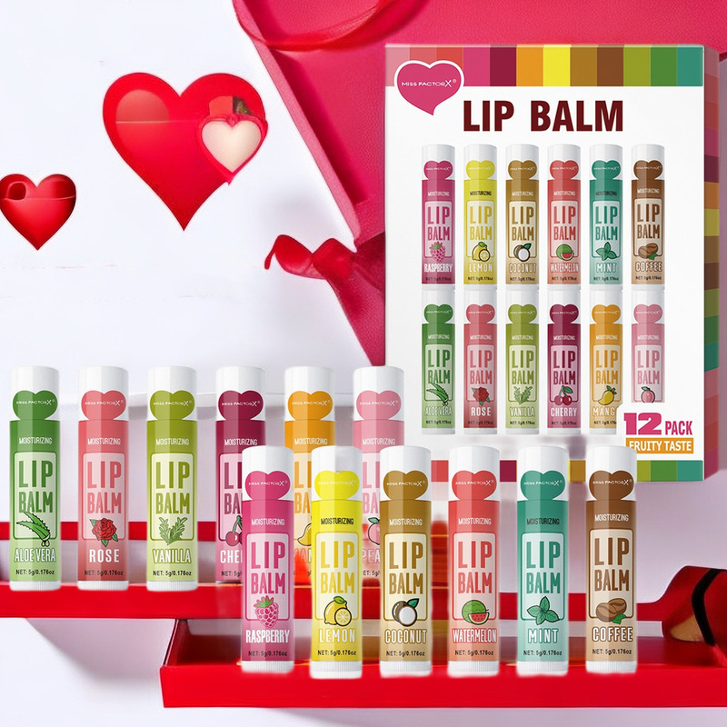 For Cross-Border Export Only, 12Pcs/Box Moisturizing Lip Balm Set 5g, Long-Lasting Hydration, Deep Hydration, Nourishment, and Brightening For Cross-Border Export Only, 12Pcs/Box Moisturizing Lip Balm Set 5g, Long-Lasting Hydration, Deep Hydration, Nourishment, and Brightening