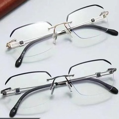 新型ハイエンドビジネスブルーレイ防止老眼鏡ファッションハイビジョン縁なし老眼鏡気質男性メガネブーム