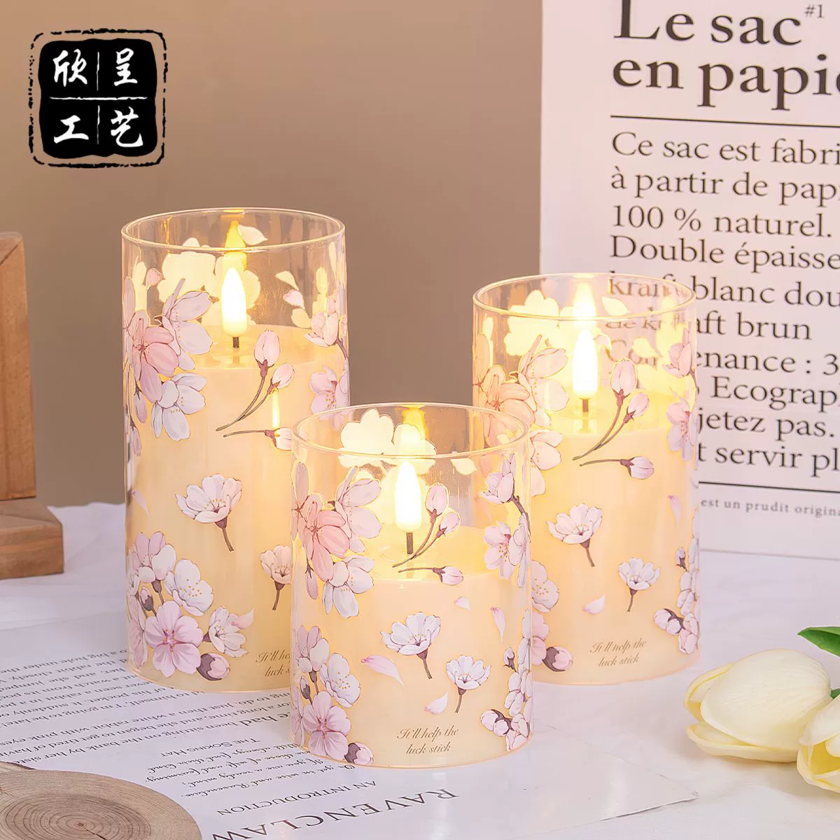 Трансграничные горячие продажи светодиодные свечи украшения украшения атмосфера свадебной выставки светодиодные акриловые чашки воск узор можно дистанционно управлять