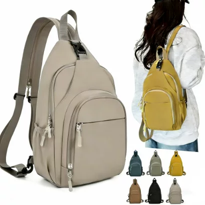 Korean Style Simple Lightweight Small Backpack, Unisex Commuting and Shopping Shoulder Bag, Oxford Cloth Waterproof Crossbody Bag