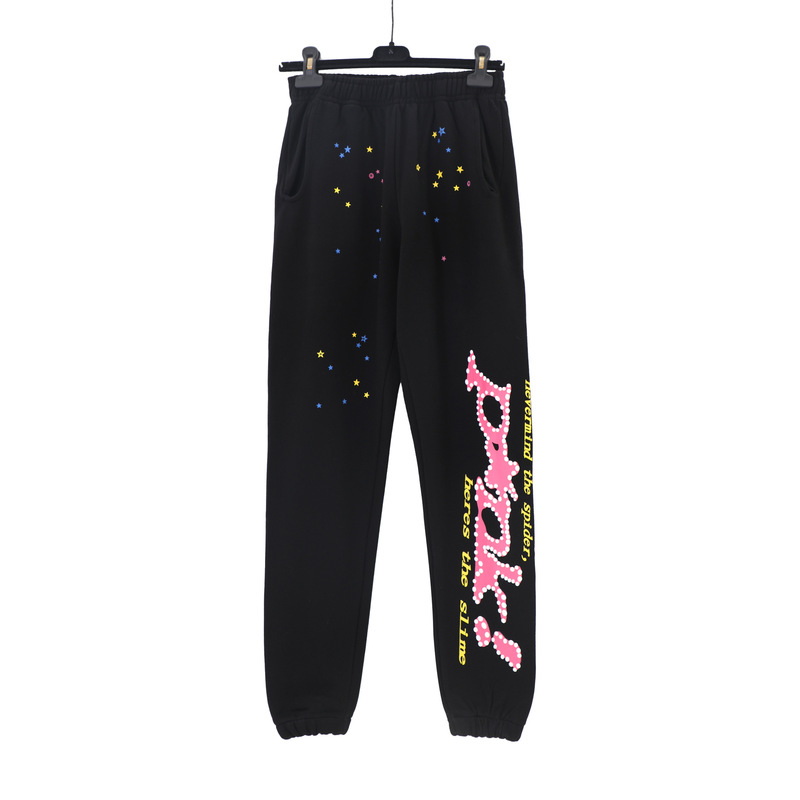 Sp1derヒップホップ歌手Young Thugと同じスタイルのフォームレター555555カップル用パーカーPinkスウェットシャツ|undefined