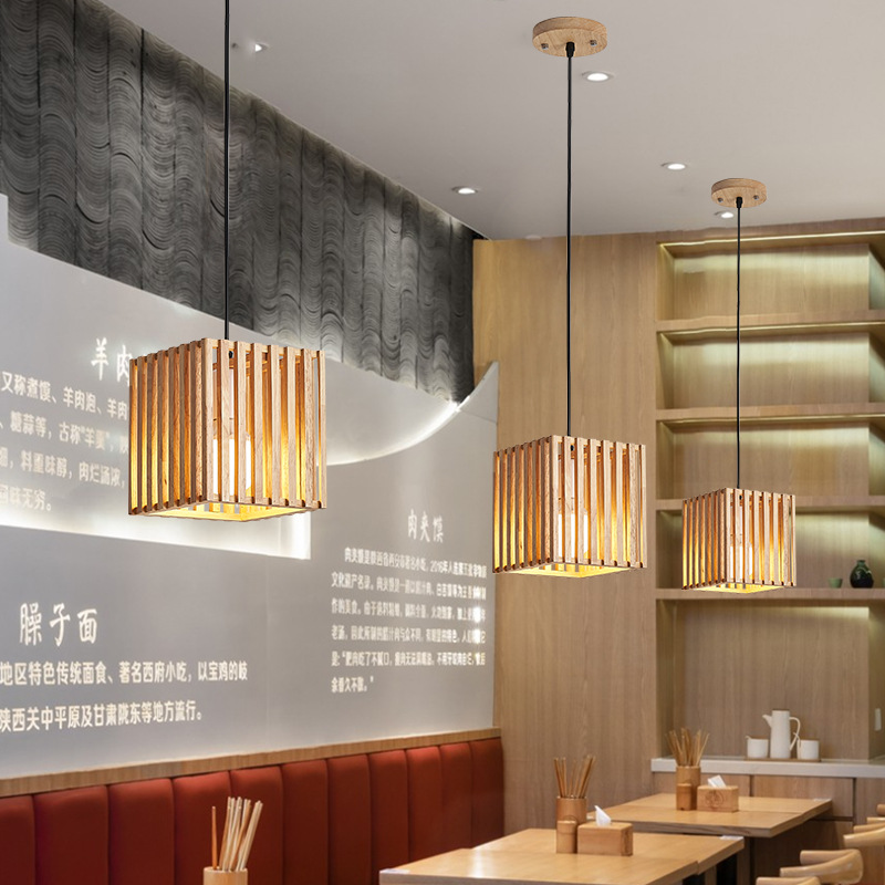 Lámpara colgante de estilo chino del sudeste asiático, simple y única, para restaurante especializado en arte de bambú tatami japonés, iluminación de casa de campo, barra de bar, sala de estudio
