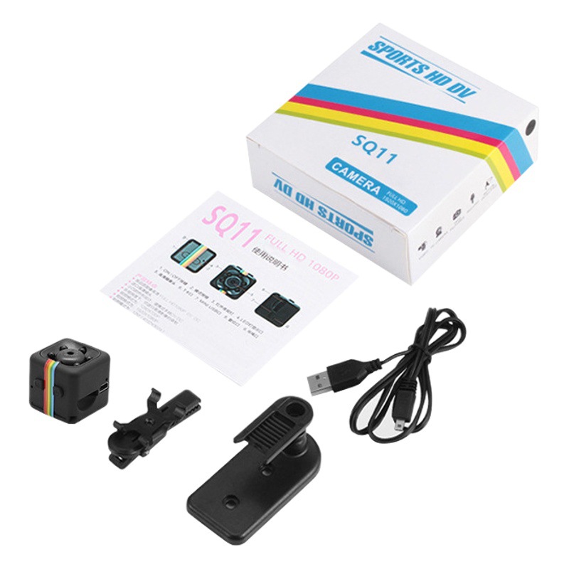 Sq11 HD 1080p deportes al aire libre pequeña cámara de visión nocturna por infrarrojos cámara de seguridad para el hogar Cámara WiFi Cámara