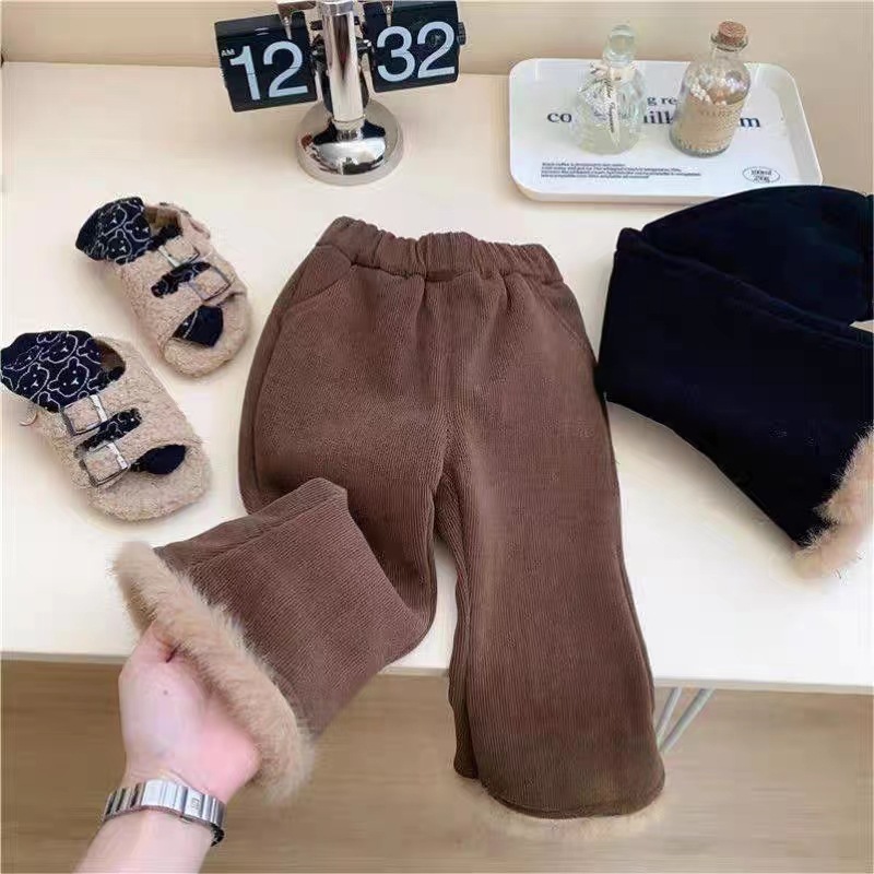 Demi-season children's velvet trousers girl's for leisure