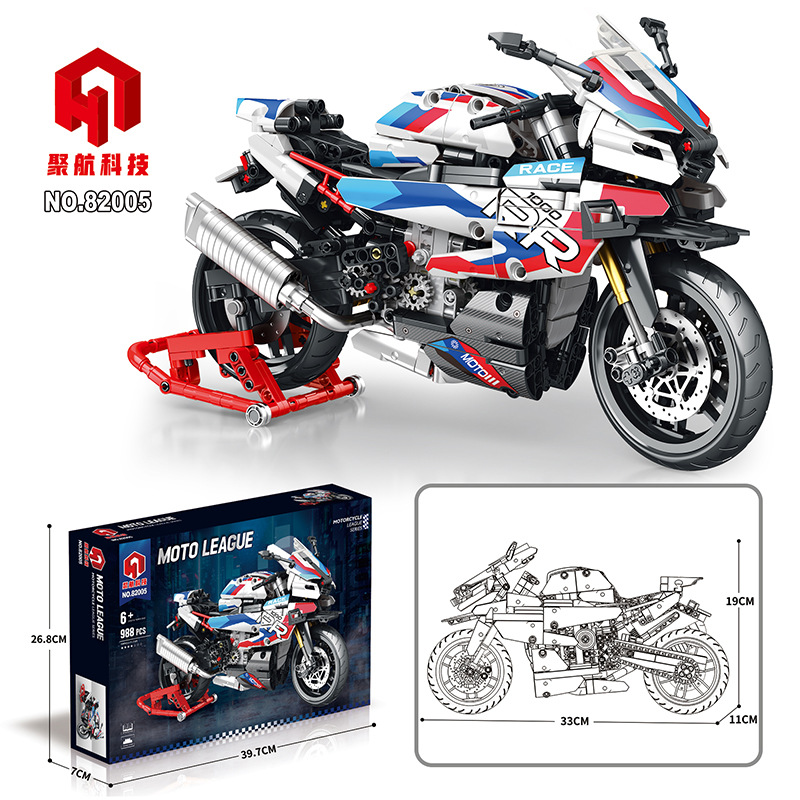 Juhang tecnología BMM1000RR bloques de construcción motocicleta niños rompecabezas montado Duka tierra motocicleta modelo juguete