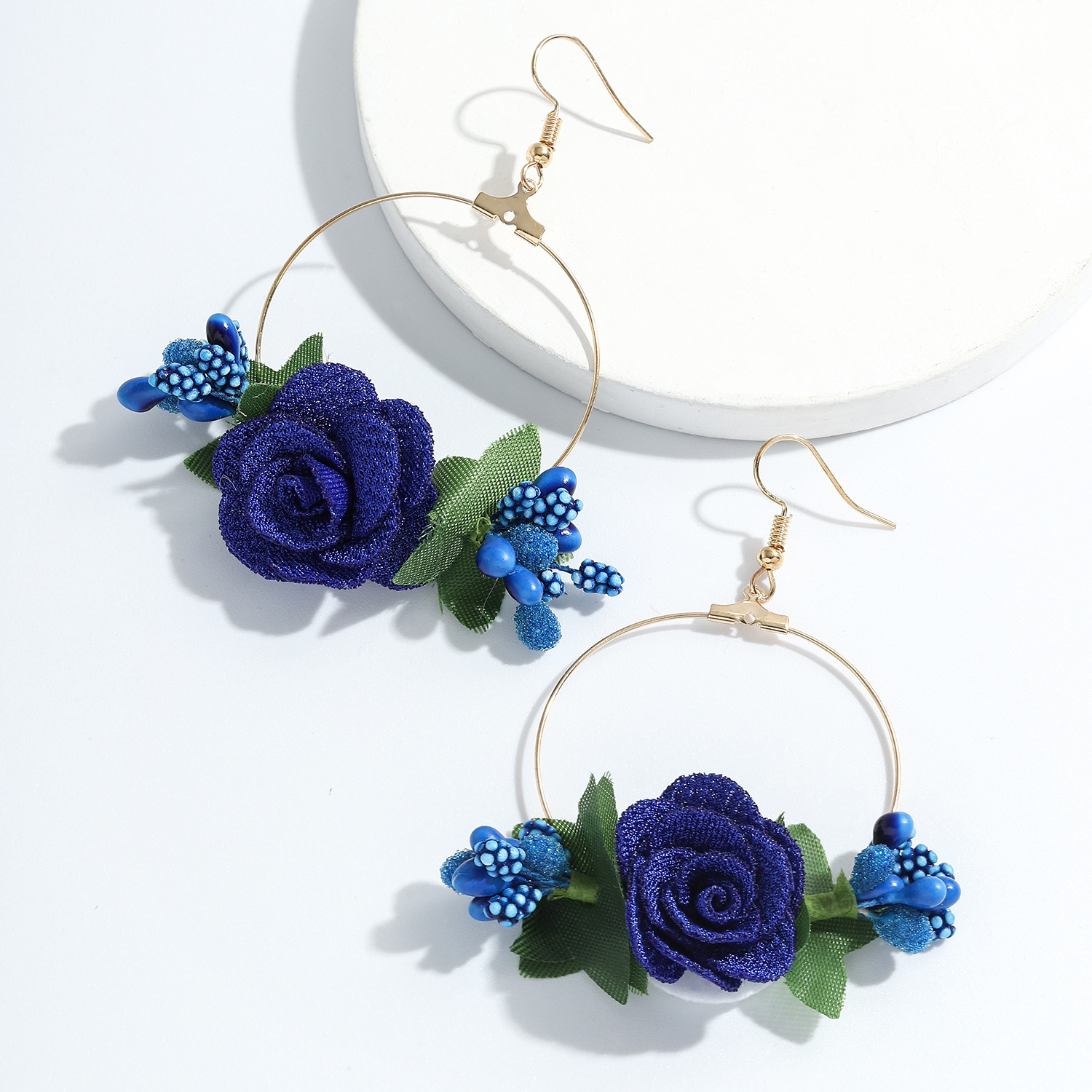 7g Weight Alloy Ear Needle Material Drop Earrings Classification Anniversary, Business, Travel, Birthday, Festival Occasion Alloy, Gauze Material Flower Pattern Women'S Gender Ethnic Style Style White, Pink, Purple, Red, Blue Color Ethnic Style Flower Alloy Gauze Drop Earrings 10