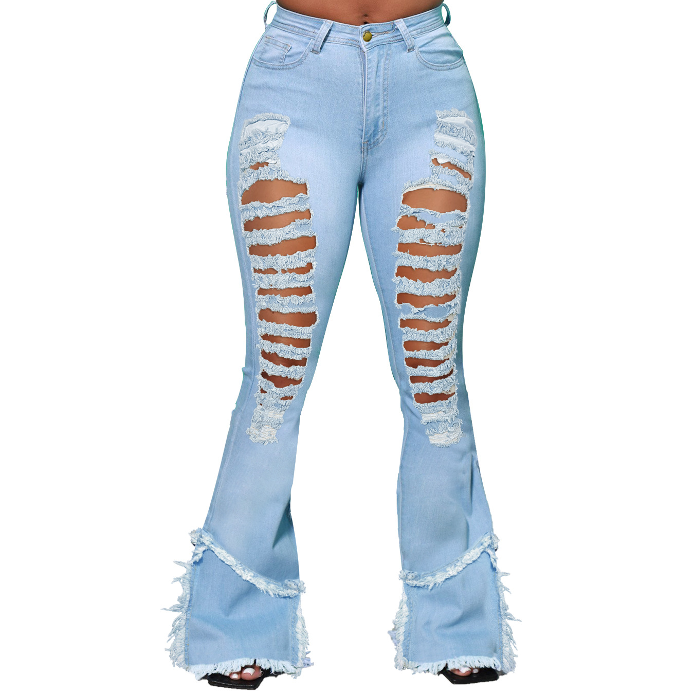 bootcut ripped jeans nihaostyles clothing wholesale NSWL85336