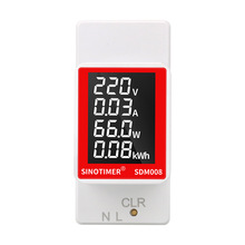 SDM008导轨式交流多功能数显表电压电流功率电量电能复位清零功能