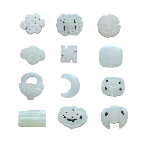 Cui's Jade Industry Hetian Jade Cloud Back Cloud DIY Handmade Accessories and Components Wholesale at Factory Price, Chinese Style Ornaments