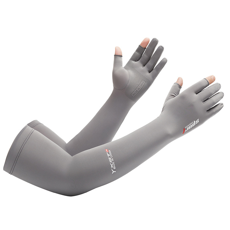 Protección solar manga de hielo verano fresco medio dedo guantes hombres y mujeres manga de protección del brazo alargado conducción al aire libre ovisleeve