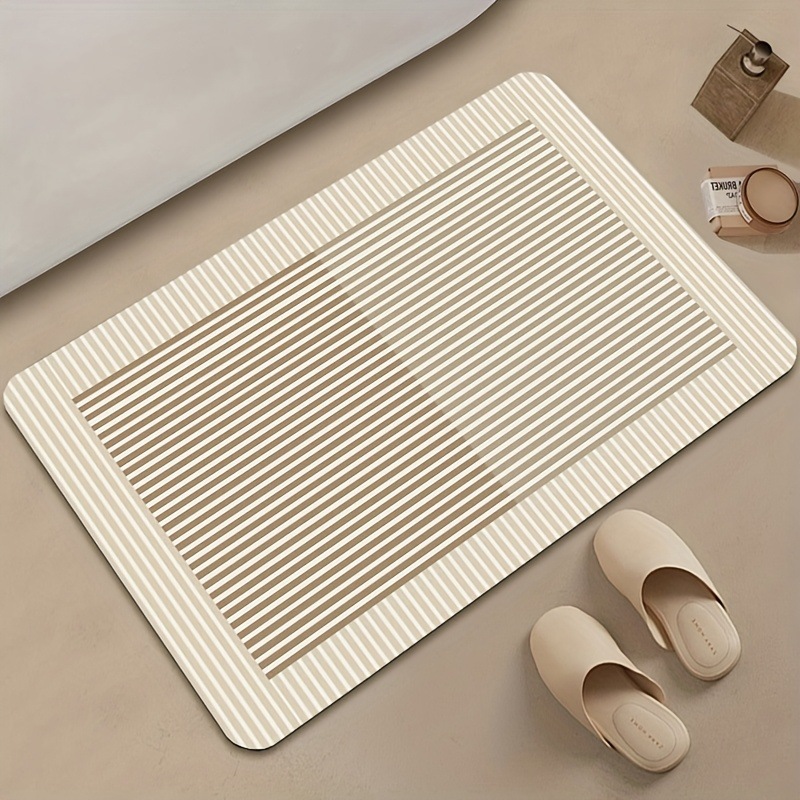 Modern Minimalist High-End Bathroom Anti-Stain Non-Slip Floor Mat, Water-Absorbent Easy-Care Foot Mat for Shower Room, Wear-Resistant Entrance Door Mat