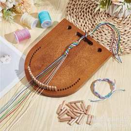 跨境木质手链编织板diy手工编绳工具手链项链编织辅助板线轴架