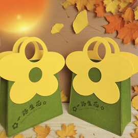 新款毛毡包一路生花礼品包可印Logo加厚大容量毛毡伴手礼袋批发