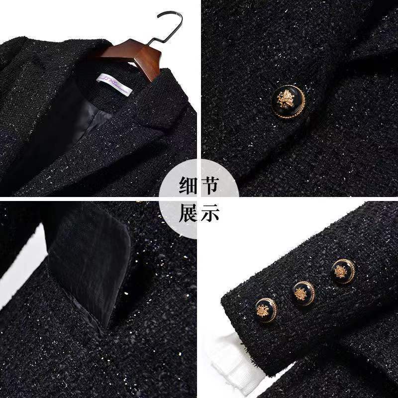 Small fragrant wind coat for women 2023 new autumn and winter dress with thick ladies short small tweed suit