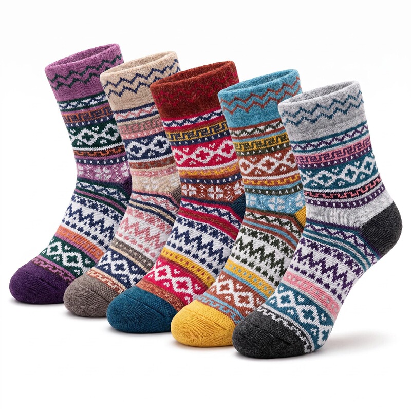 Cross-border Amazon explosions Luo Kou wavy new cross flower lengthened women's socks rabbit wool socks Cross-border Amazon explosions Luo Kou wavy new cross flower lengthened women's socks rabbit wool socks