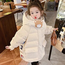 儿童冬装羽绒棉衣加绒加厚棉服2025新款中小童宝宝棉袄中长款外套