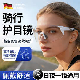 升级日夜两用眼镜变色骑行眼镜防风沙防紫外线户外徒步登山护目镜