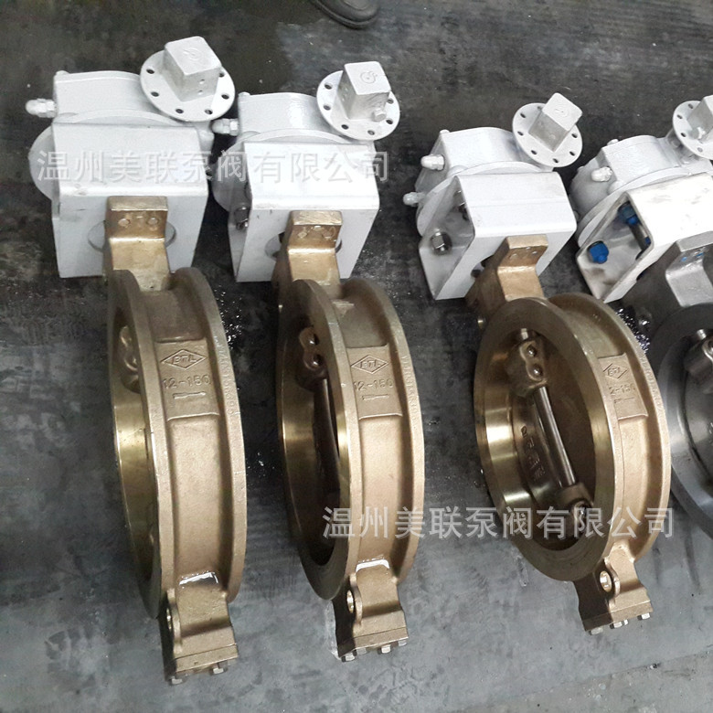 DN450DN500高温法兰涡轮不锈钢对夹耐腐蚀蝶阀DN200铝青铜美标