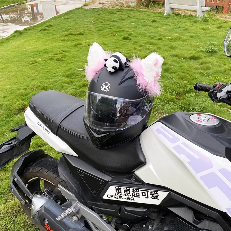 Helmet Decoration Accessories Detachable Plush Cat Ears Motorcycle Helmet