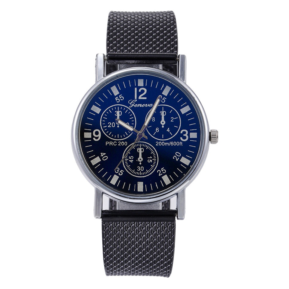 Reloj para hombre azul claro de vidrio correa de malla de silicona reloj deportivo de negocios reloj de regalo reloj para hombre entrega en vivo