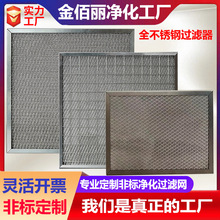 定制不锈钢过滤器初效板式全金属滤芯耐高温烧结油烟净化器过滤网