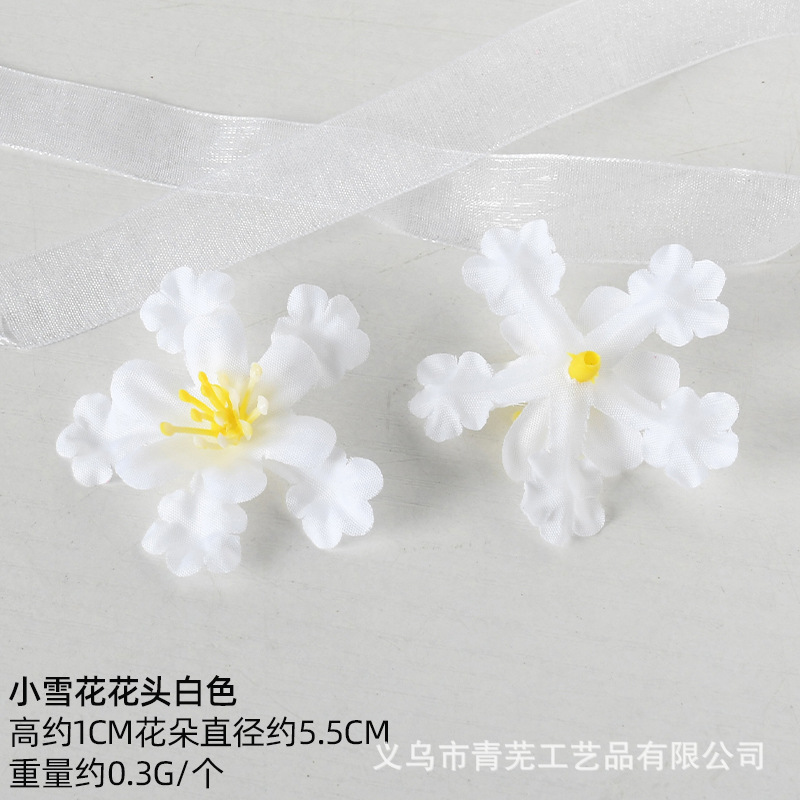 Decoración de flores de imitación blanca seda flordiy material artesanal tocado accesorios de flores decoración de boda para el hogar