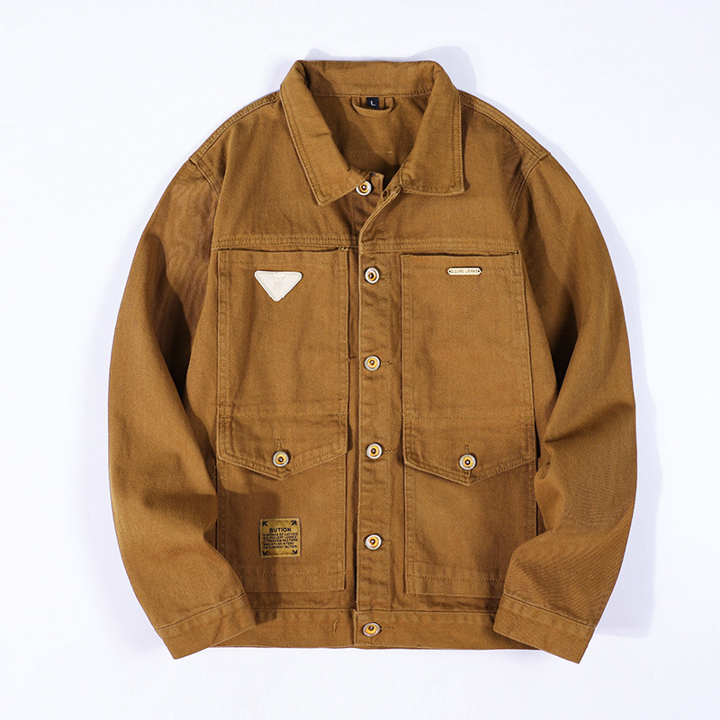 Fréijoer 2024 Revers Jeansjacke fir Männer High-End 2 nei locker trendy Markenjacke fir Männer am Uewerdeel JK553_voghion.com