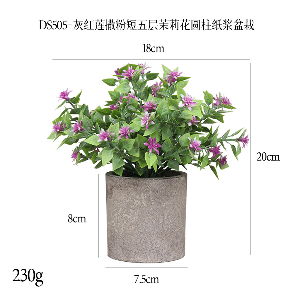 240 tipos de combinaciones de bonsáis de pulpa cilíndrica de plantas verdes artificiales, adornos pequeños de escritorio transfronterizos, macetas de plantas artificiales. image 36