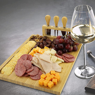 Cross-border Cheese Board Cheese Board Four-piece Set Western Tableware Cutlery Board Bread Board Cutting Board Kitchen Bamboo Chopping Board