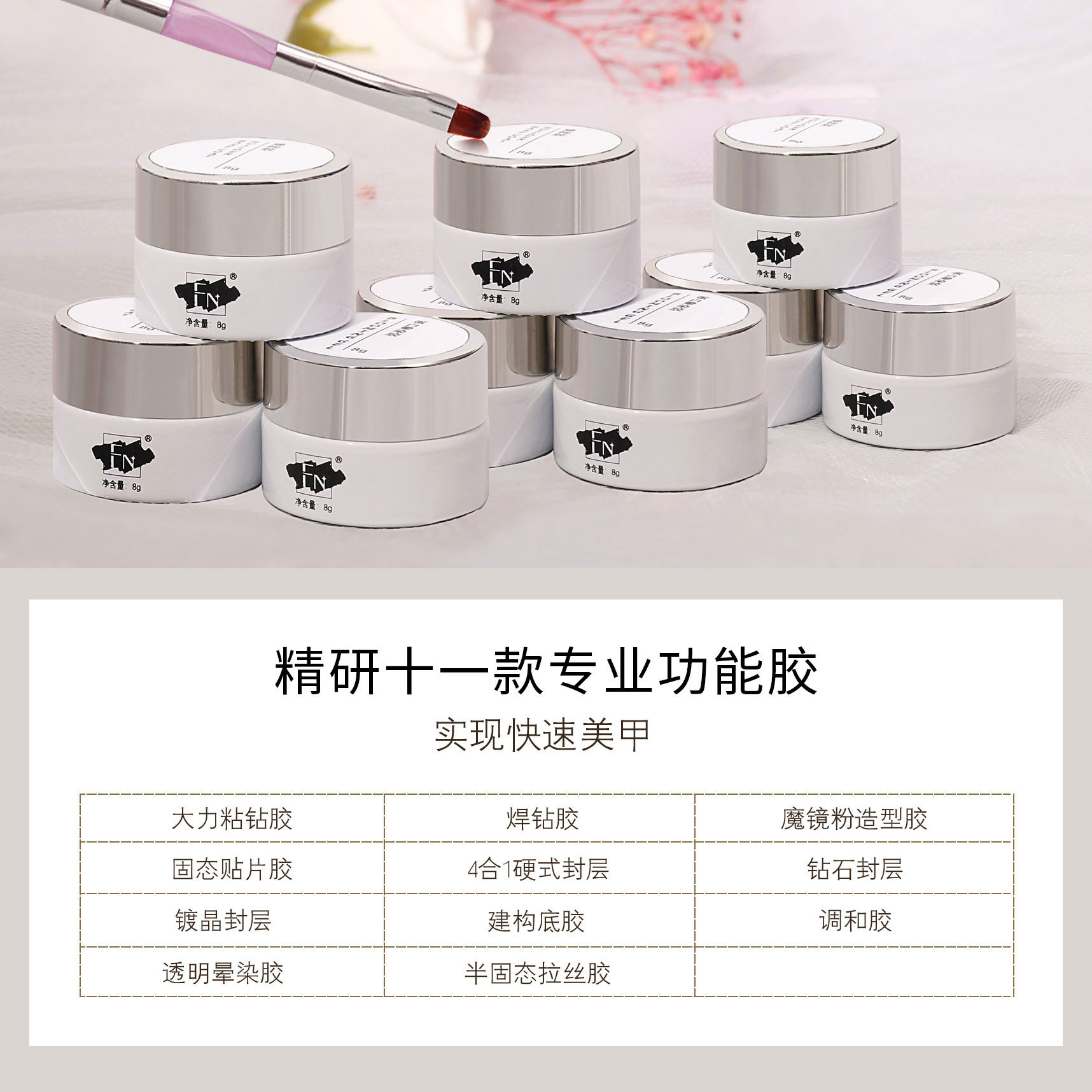 Newly upgraded white bottle versatile mixing and glue nail art…
