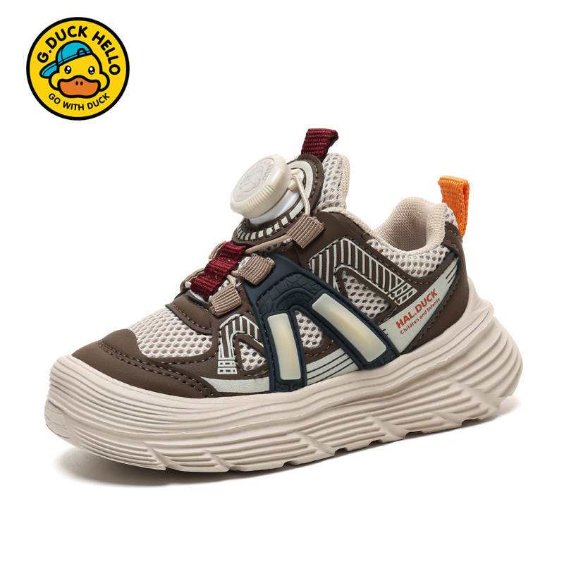 Pato amarillo zapatos para niños zapatos para niñas 2025 nuevo primavera y otoño zapatos de malla para niños zapatos de malla transpirables zapatos para niños