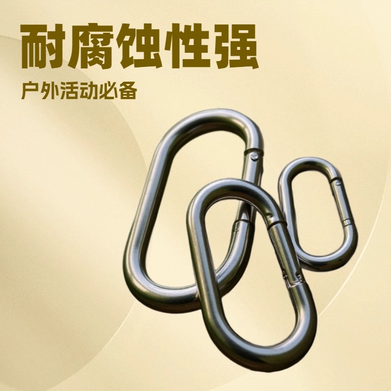 Directly from the Manufacturer: Outdoor Climbing Carabiner, Oval Stainless Steel Quick Hook, Bluetooth Earphone Hook, Water Bottle Hook with Lock