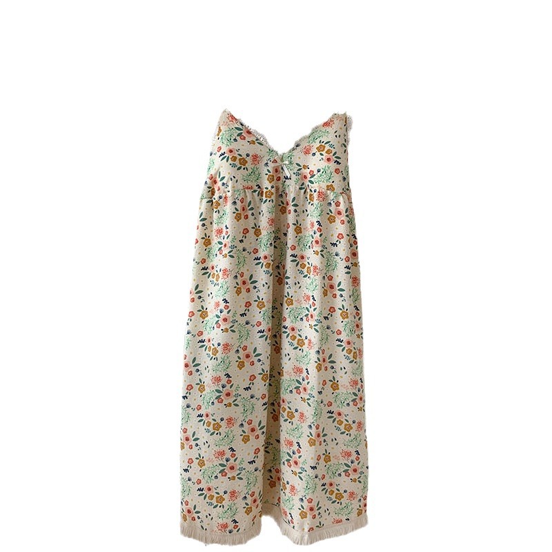 Verano nuevo vestido de dormir damas cojín de pecho lindas flores de cuello V ropa de dormir vestido de vestir en el viento comercio exterior puede ser un agente