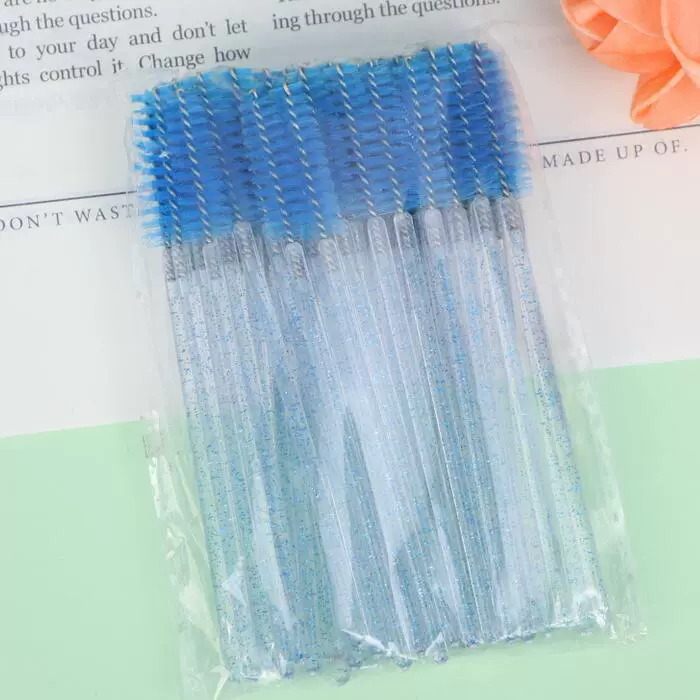 Eyelash Spoolie Brushes, Disposable Lash Brushes, Assorted Colors, Pack (50 pcs)