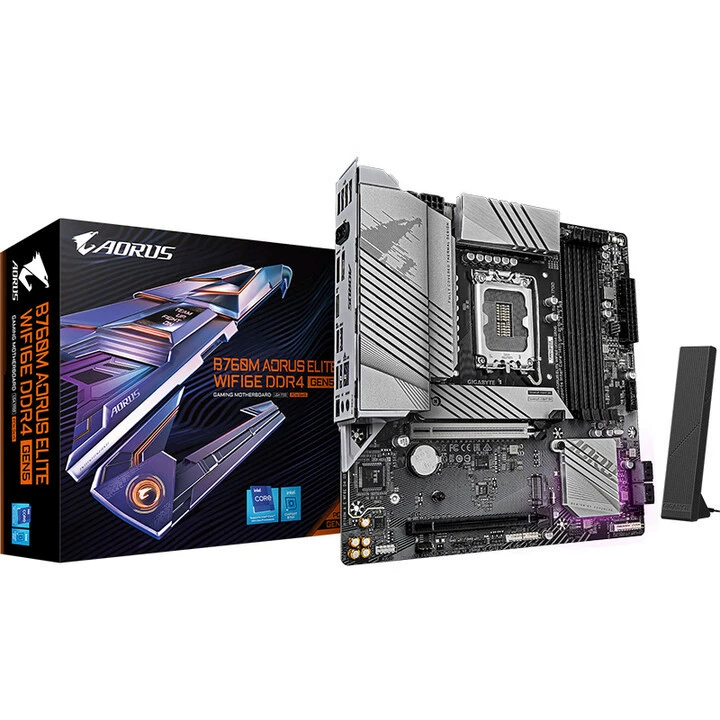 Материнская плата GIGABYTE B760M AORUS ELITE WIFI6E DDR4 GEN5, совместимая с процессором 14600KF