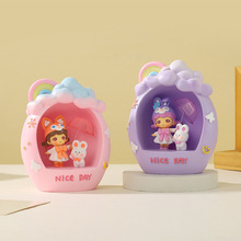 少女心贝壳海螺美人鱼笔筒星星灯卧室床头小夜灯书房桌面装饰摆件