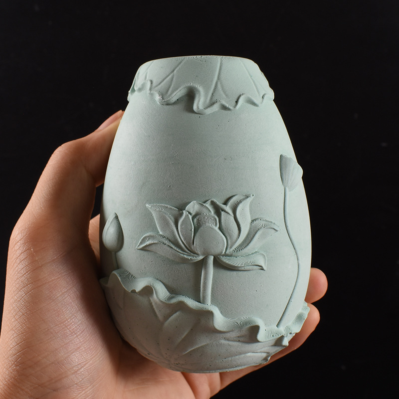 (2개) 연꽃 연꽃 구호 꽃병 금형 연꽃 배치 DIY 석고 연꽃 연꽃 장식 실리콘 금형
