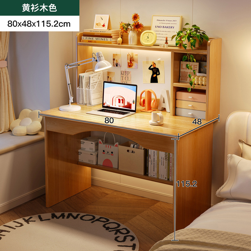 Escritorio, estantería, escritorio de computadora pequeño integrado, escritorio simple, escritorio moderno, dormitorio en casa para estudiantes, escritorio de aprendizaje