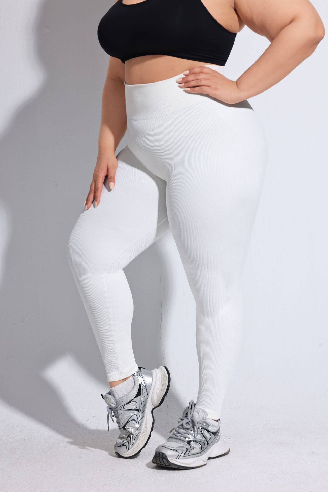 Pantalones de yoga de talla grande para mujer más grasa y polainas deportivas para correr, ejercicios de obesidad, pantalones sin costuras de cintura alta