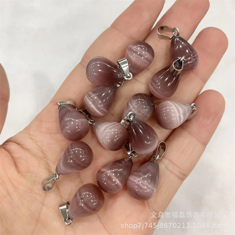 13*18mm ronda gota de agua colgante amatista natural Ojo de Tigre colgante de Piedra DIY pendientes collar de accesorios de la joyería al por mayor