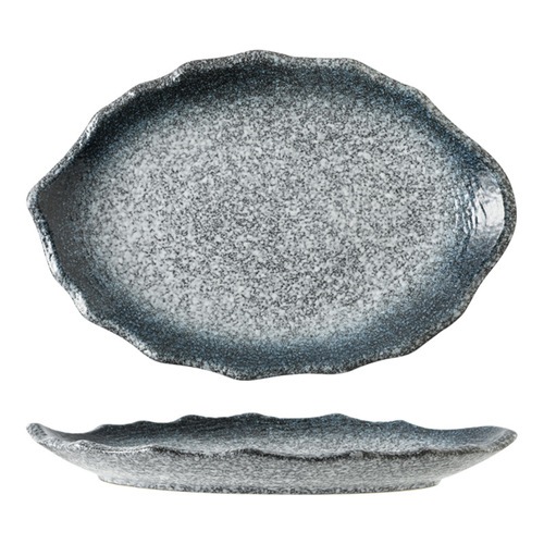 12-inch random egg-shaped steamed fish plate for home use, fish plate, steamed fish plate, new large Japanese style