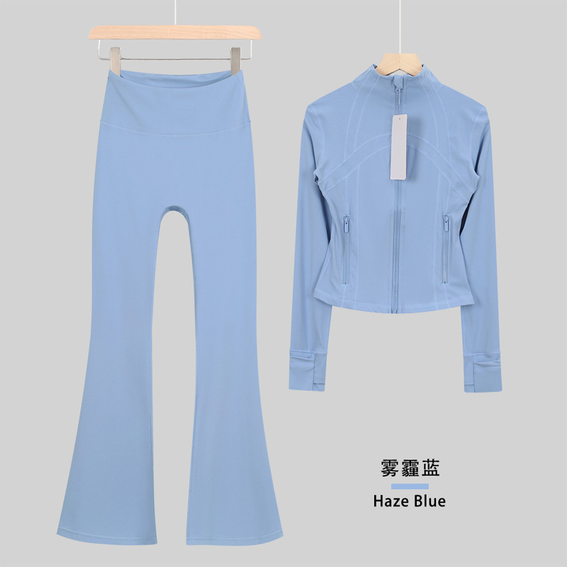 LULULACIE喇叭短款立领夹克运动套装DF外套上衣长袖女健身瑜伽服|undefined