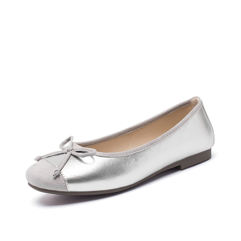 Auge Lion plateado Mary Zhen zapatos para mujeres 2026 nuevos zapatos de verano arco zapatos franceses