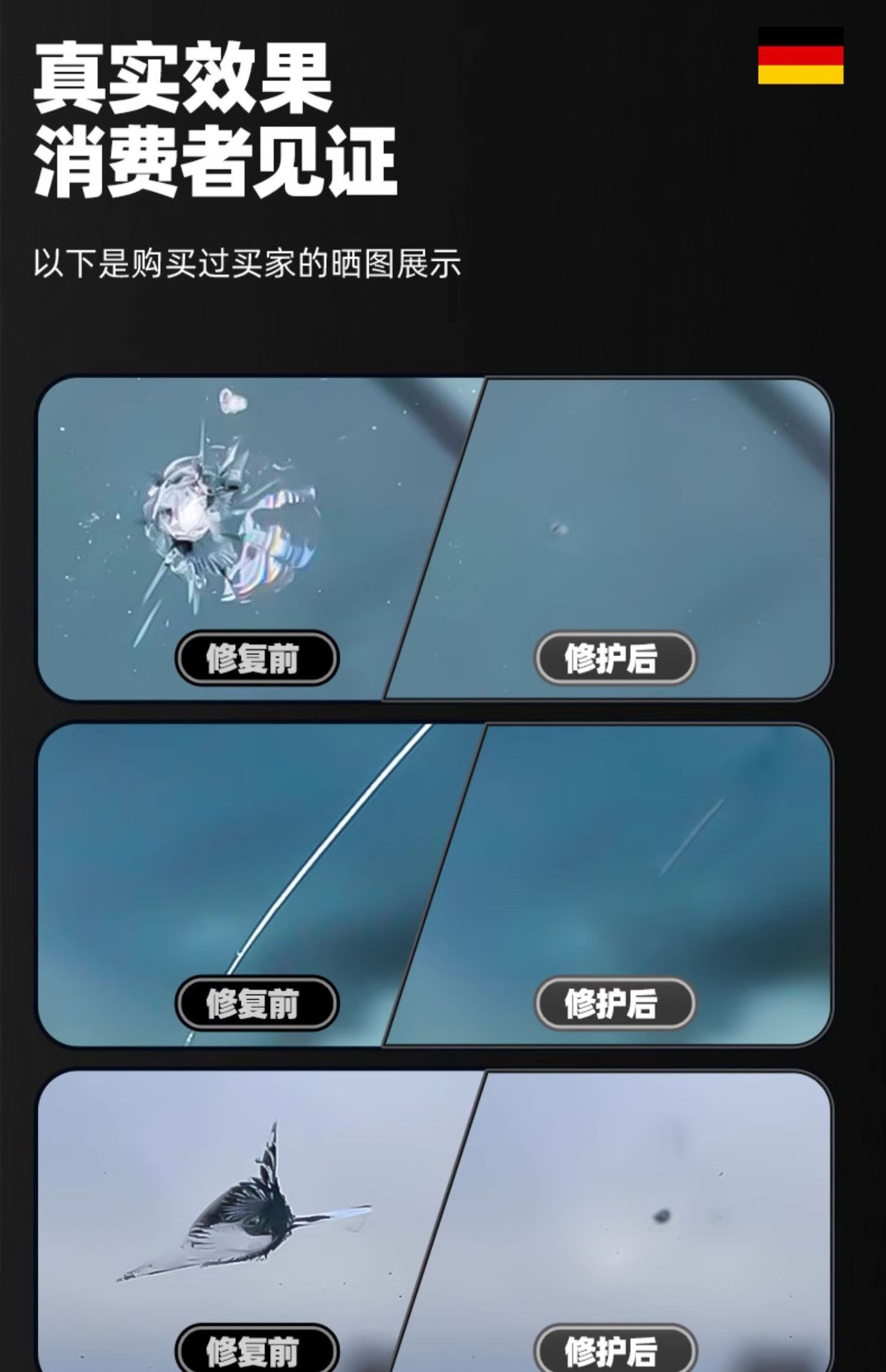 Suitable for Car Glass Crack Repair Liquid, Front Windshield Crack Repair, Windshield Scratch Reducer, Crack Traceless