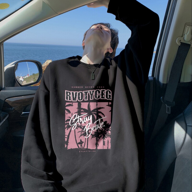 Spring and Autumn Boys Loose Round Neck Sweat with Jeans suit Teenagers Fashion Cool Casual Hong Kong Style